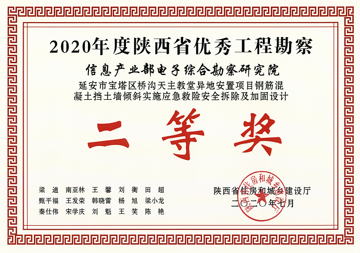 2020年陜西省優(yōu)秀工程勘察設(shè)計二等獎-延安市寶塔區(qū)橋溝天主教堂異地安置項目鋼筋混凝土擋土墻傾斜實施應(yīng)急救險安全拆除及加固設(shè)計